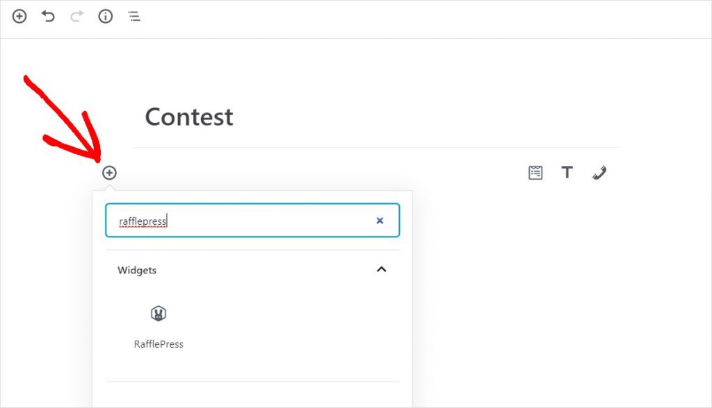 Add a giveaway using the RafflePress block